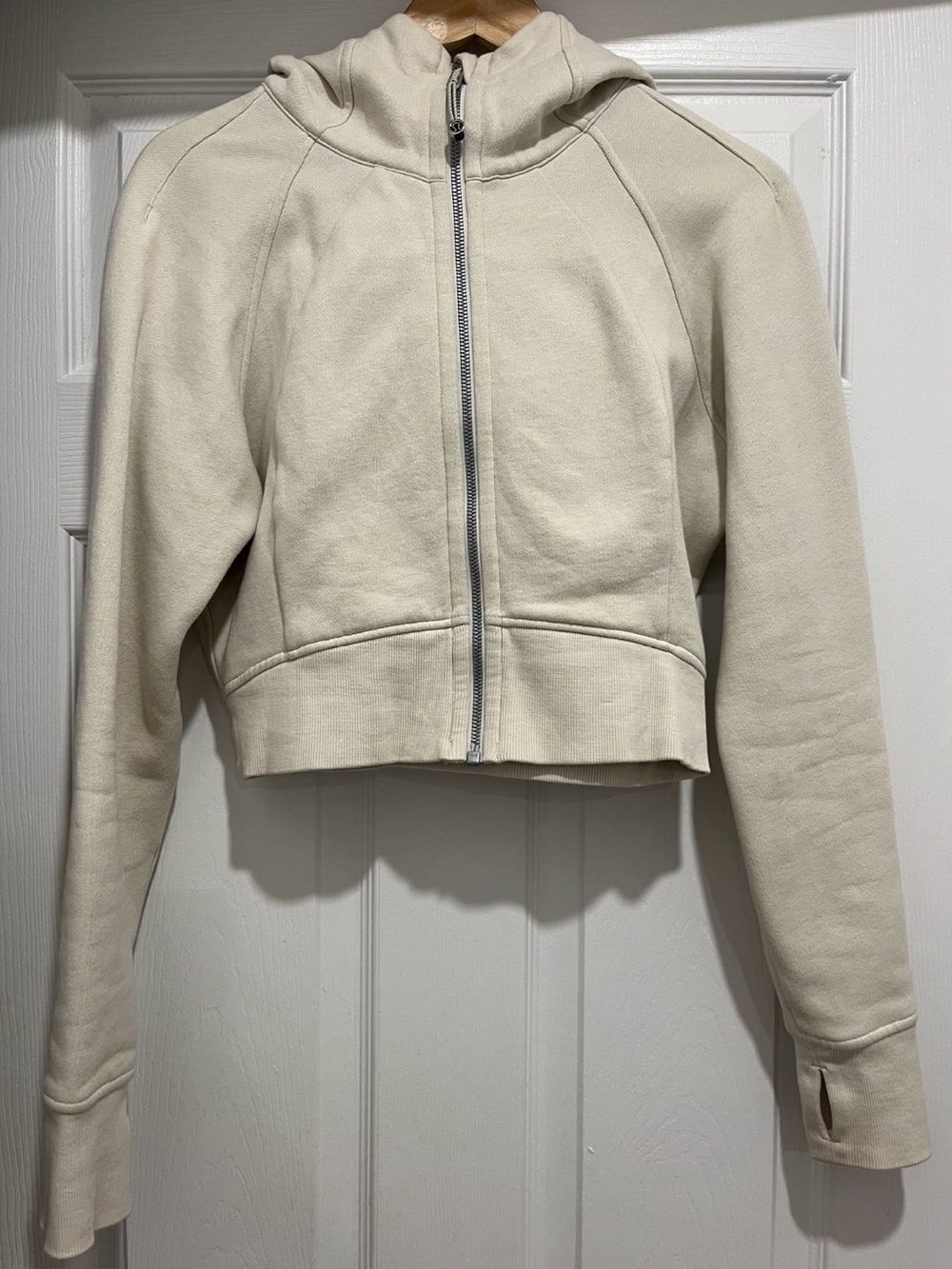 lululemon athletica Cropped Hooded Zip Jacket - Cream